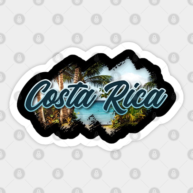 Costa Rica honeymoon trip. Perfect present for mom mother dad father friend him or her Sticker by SerenityByAlex